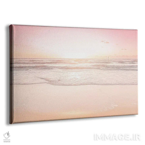تابلو امواج و غروب بر فراز شنهای طلایی اثر بلی - نمای پرسپکتیو محصول