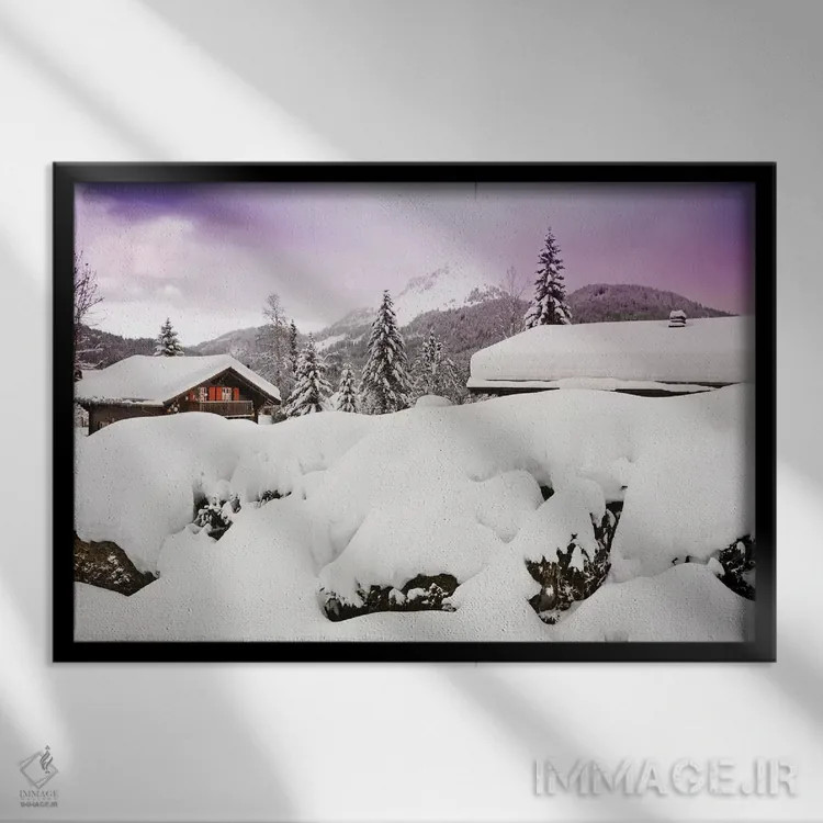 تابلو جادوی زمستان اثر بلی - نمای قابدار مشکی