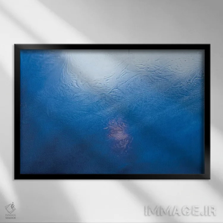 تابلو یخ زمستانی اثر بلی - نمای قابدار مشکی