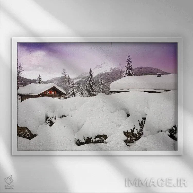 تابلو جادوی زمستان اثر بلی - نمای قابدار سفید
