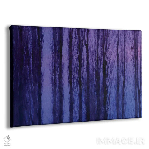 تابلو درختان زمستانی انتزاعی اثر بلی - نمای پرسپکتیو محصول