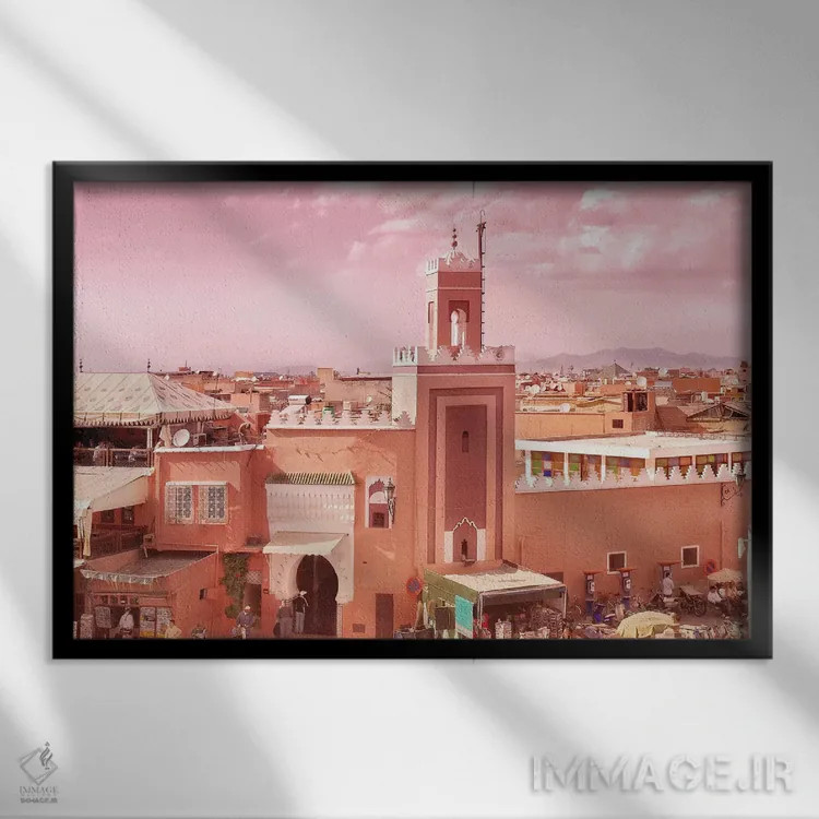 تابلو مراکشی شگفتانگیز (شهر) اثر بلی - نمای قابدار مشکی