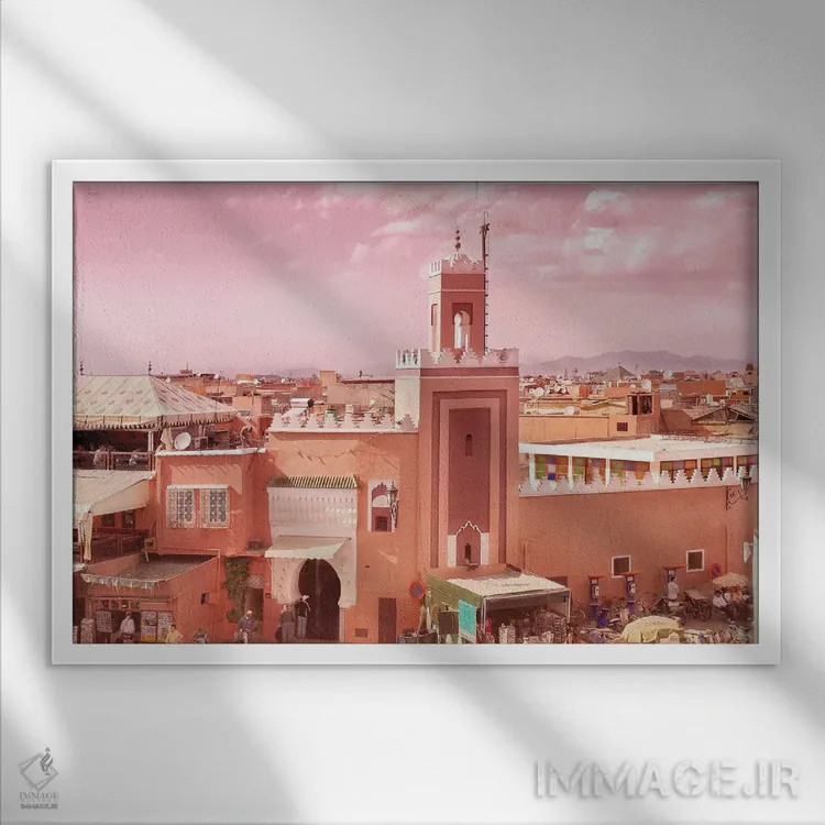 تابلو مراکشی شگفتانگیز (شهر) اثر بلی - نمای قابدار سفید