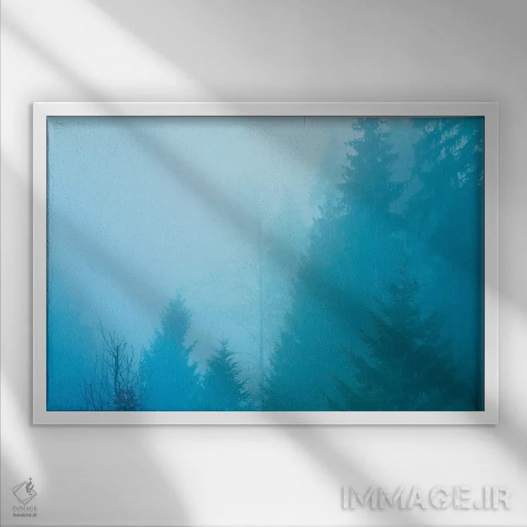 تابلو مه جنگل اثر بلی - نمای قابدار سفید
