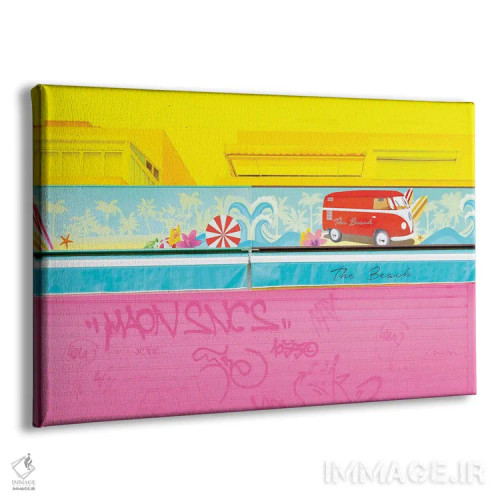 تابلو ساحل گرافیتی اثر بلی - نمای پرسپکتیو محصول