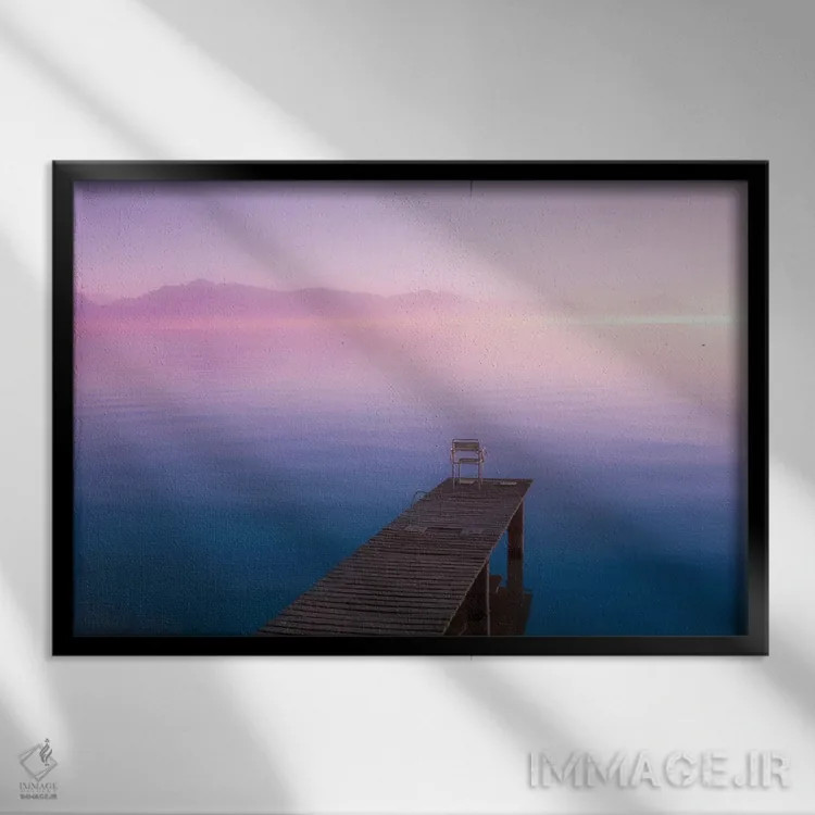 تابلو غروب بیپایان اثر بلی - نمای قابدار مشکی