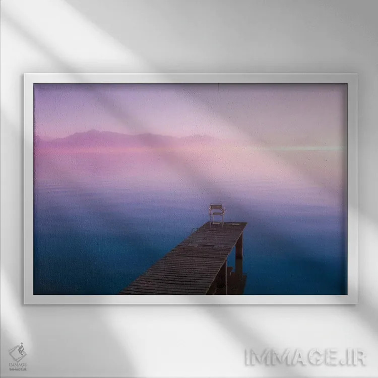 تابلو غروب بیپایان اثر بلی - نمای قابدار سفید