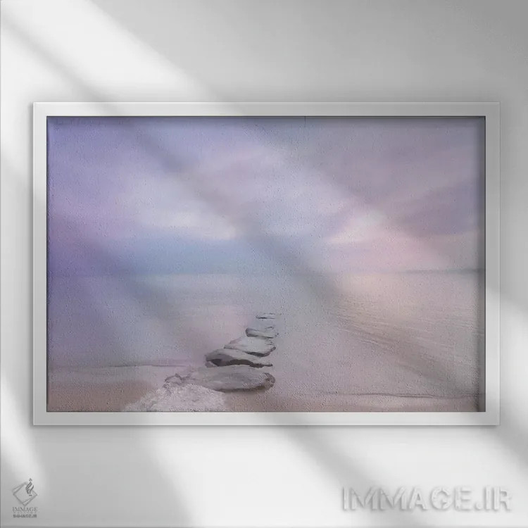 تابلو نور صبحگاهی اثر بلی - نمای قابدار سفید