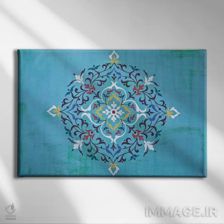 تابلو خوشنویسی شرقی اثر بلی - نمای روبهرو روی دیوار