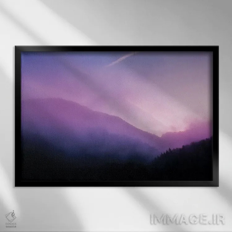 تابلو مه صبحگاهی اثر بلی - نمای قابدار مشکی