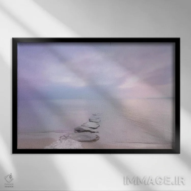 تابلو نور صبحگاهی اثر بلی - نمای قابدار مشکی