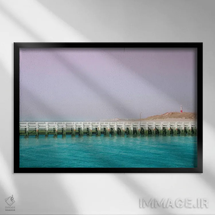 تابلو اسکلهٔ دریای شمال اثر بلی - نمای قابدار مشکی