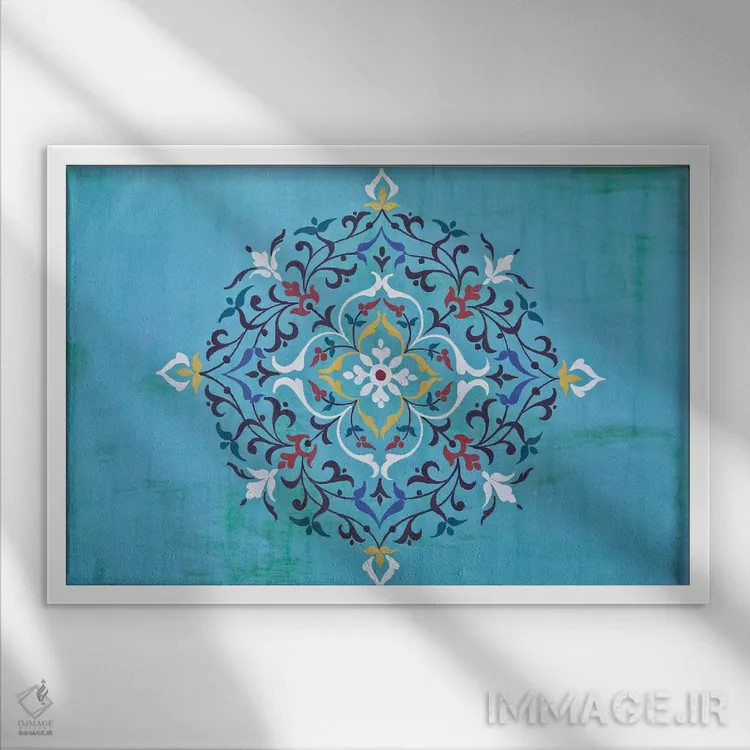 تابلو خوشنویسی شرقی اثر بلی - نمای قابدار سفید