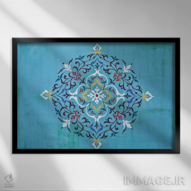 تابلو خوشنویسی شرقی اثر بلی - نمای قابدار مشکی