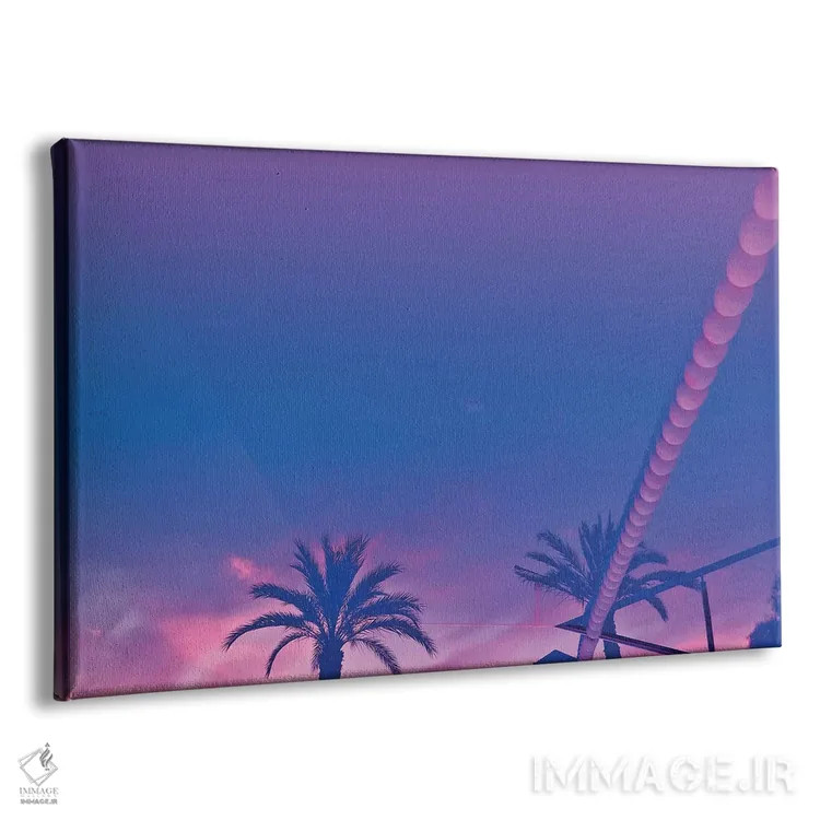 تابلو نخلها و غروب با پژواک اثر بلی - نمای پرسپکتیو محصول