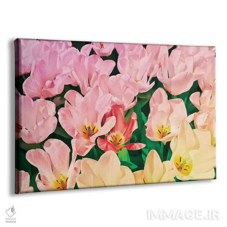 تابلو لالههای صورتی اثر بلی - نمای پرسپکتیو محصول