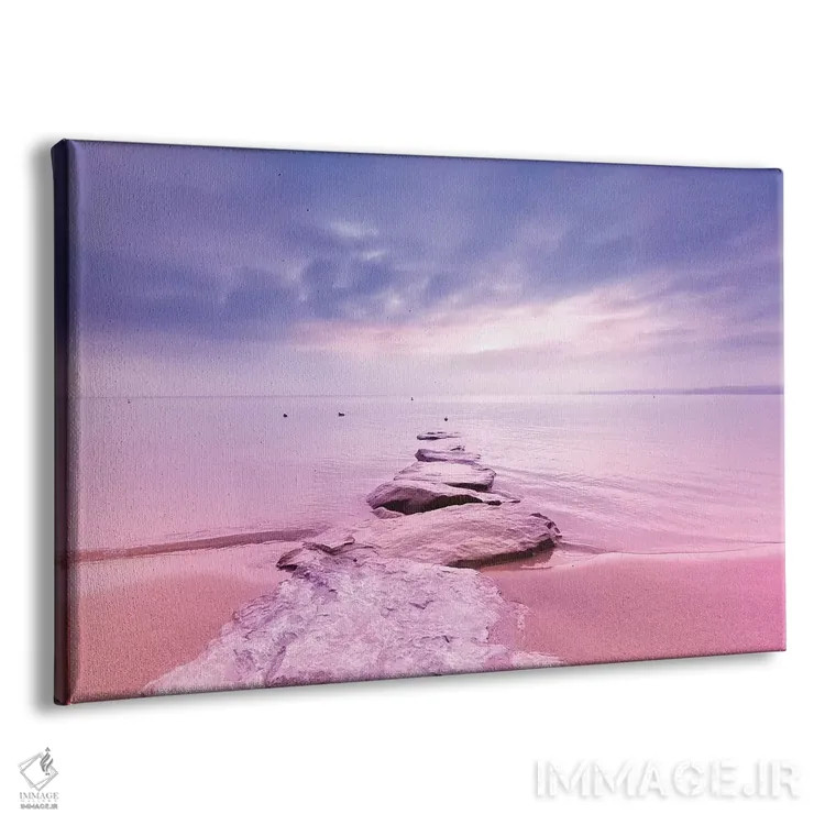 تابلو منظرهٔ غروب صخرهای اثر بلی - نمای پرسپکتیو محصول