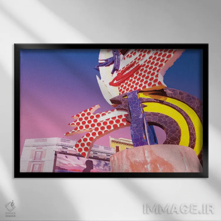 تابلو شهر پاپآرت بارسلونا (اسپانیا) اثر بلی - نمای قابدار مشکی