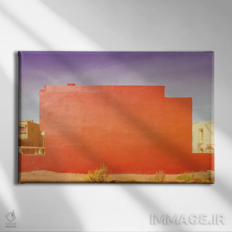 تابلو انتزاعی قرمز اثر بلی - نمای روبهرو روی دیوار