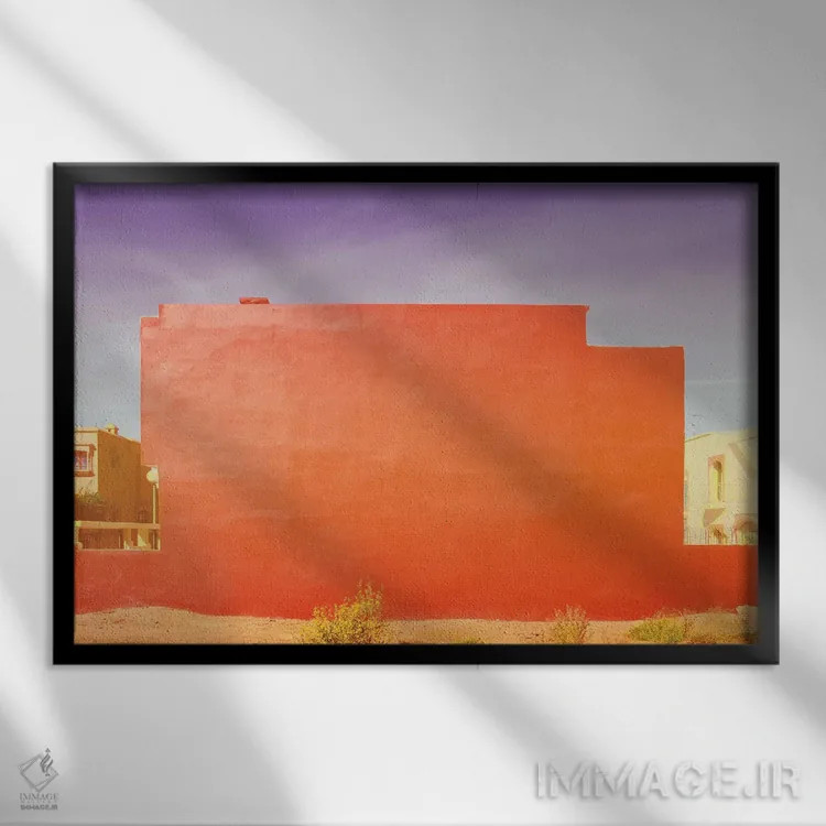 تابلو انتزاعی قرمز اثر بلی - نمای قابدار مشکی