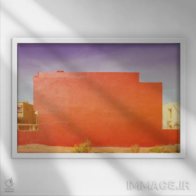 تابلو انتزاعی قرمز اثر بلی - نمای قابدار سفید