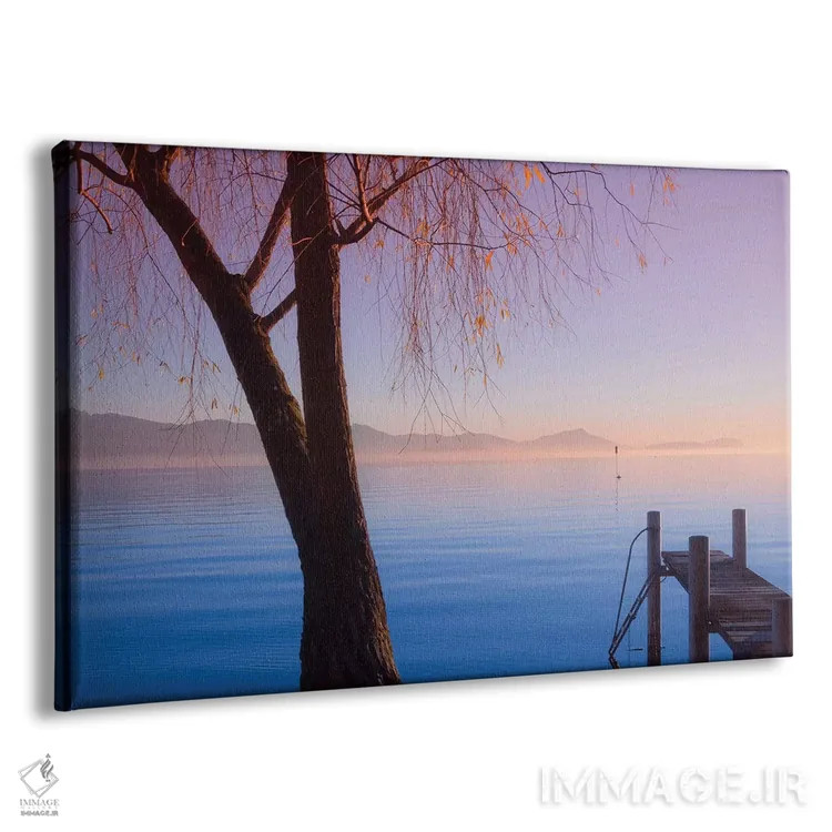 تابلو منظرهٔ دریایی و غروب شاعرانه اثر بلی - نمای پرسپکتیو محصول