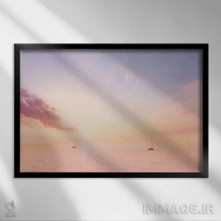 تابلو دریانوردی بر دریاها اثر بلی - نمای قابدار مشکی