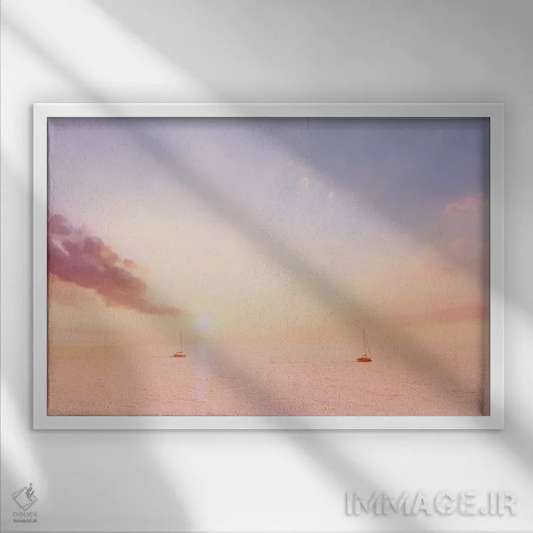 تابلو دریانوردی بر دریاها اثر بلی - نمای قابدار سفید