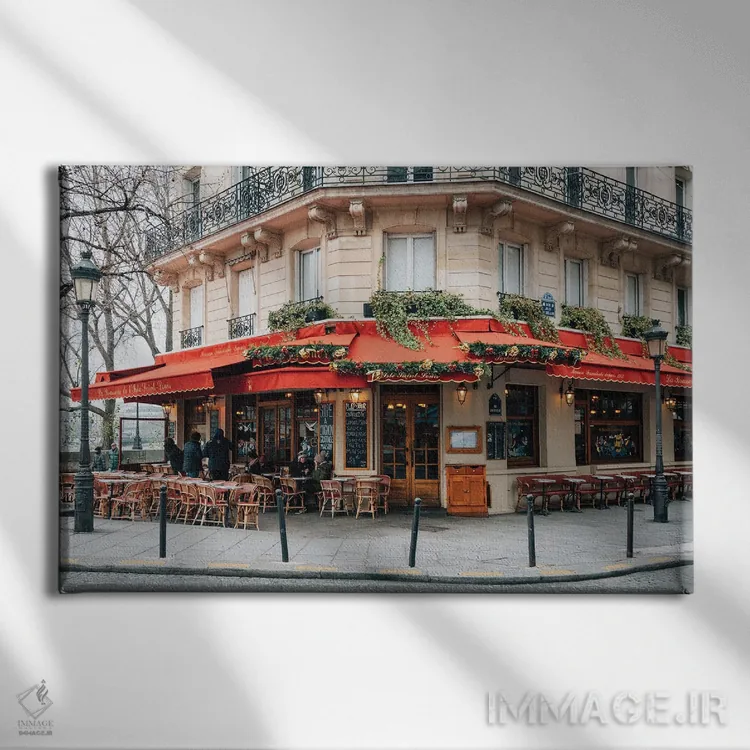 تابلو رستوران ایل سن لویی II اثر جان بیلوس - نمای روبهرو روی دیوار