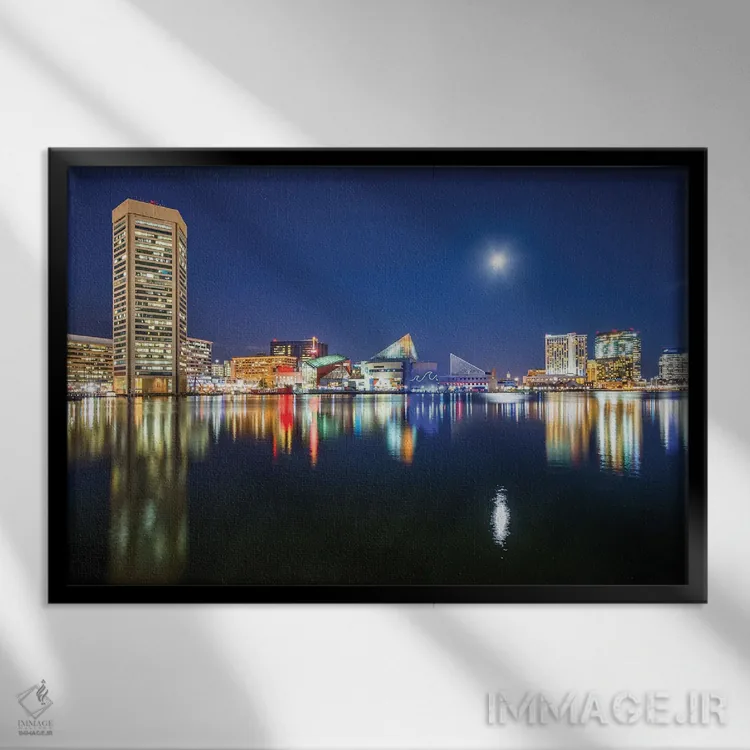 تابلو ماه بالتیمور اثر جان بیلوس - نمای قابدار مشکی