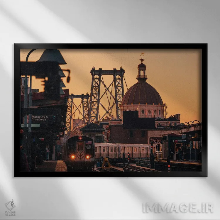 تابلو خیابان مارسی اثر جان بیلوس - نمای قابدار مشکی