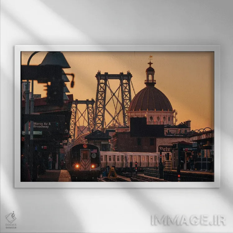 تابلو خیابان مارسی اثر جان بیلوس - نمای قابدار سفید