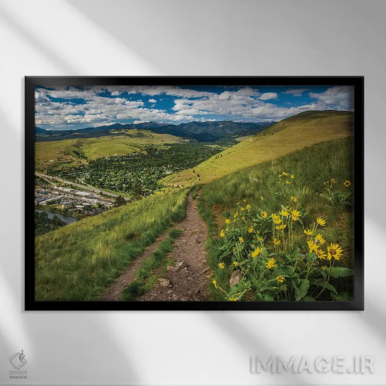 تابلو کوه سنتینل اثر جان بیلوس - نمای قابدار مشکی