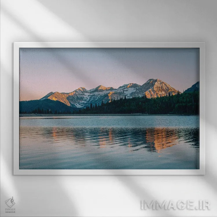 تابلو دریاچه سیلور فلت ریزروار I اثر جان بیلوس - نمای قابدار سفید