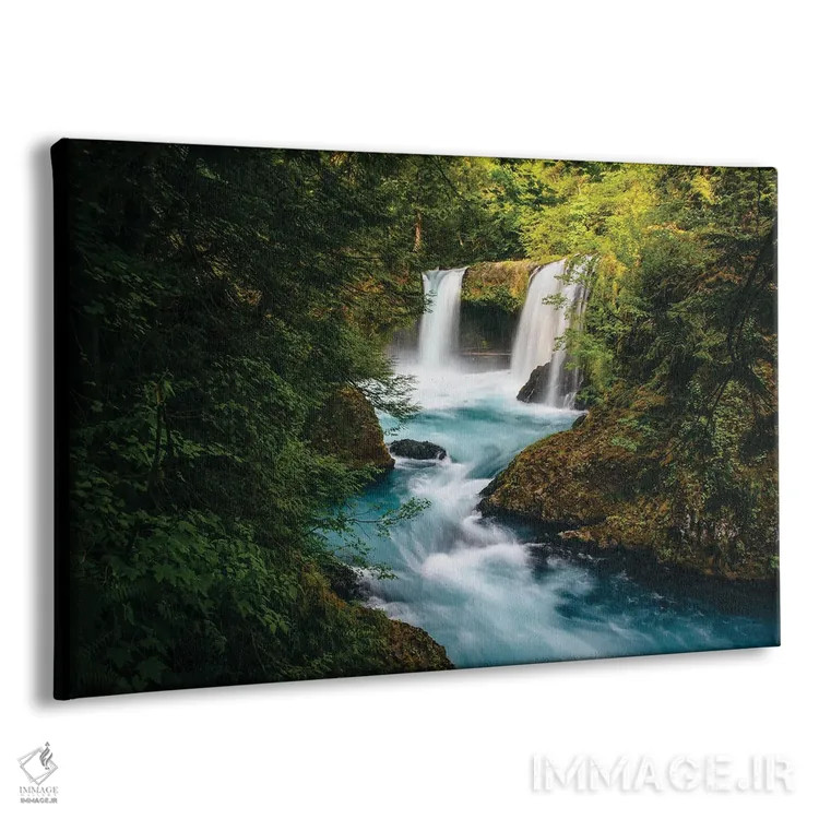 تابلو Little White Salmon River,آبشار اسپیریت، رودخانه لیتل وایت سالمون اثر جان بیلوس - نمای پرسپکتیو محصول