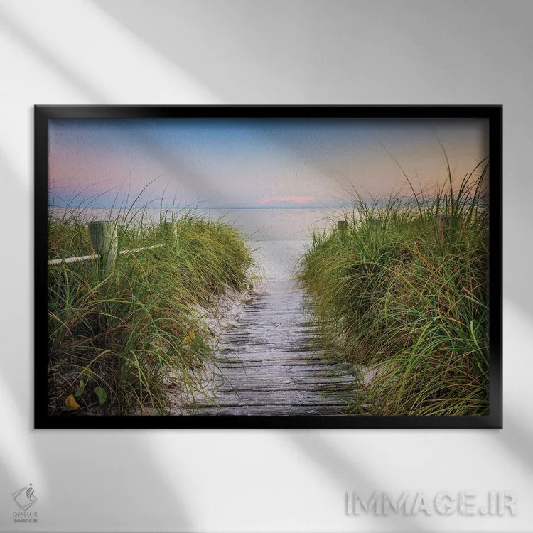 تابلو ساحل اسمترز اثر جان بیلوس - نمای قابدار مشکی