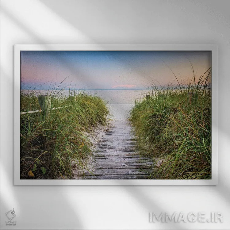 تابلو ساحل اسمترز اثر جان بیلوس - نمای قابدار سفید