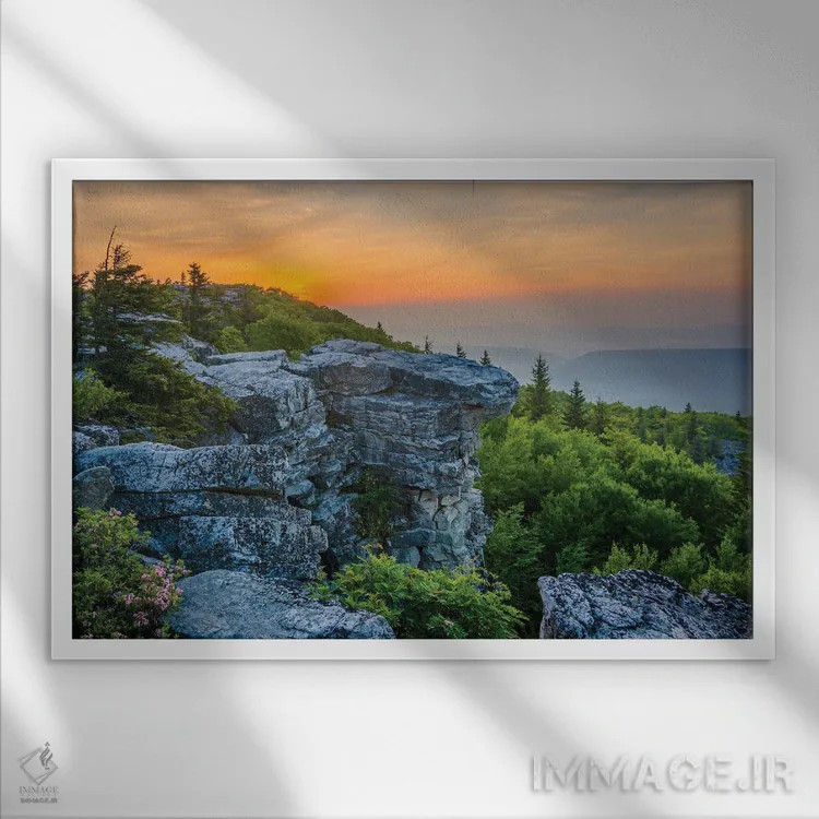 تابلو محوطه حفاظتشده بیِر راکس اثر جان بیلوس - نمای قابدار سفید