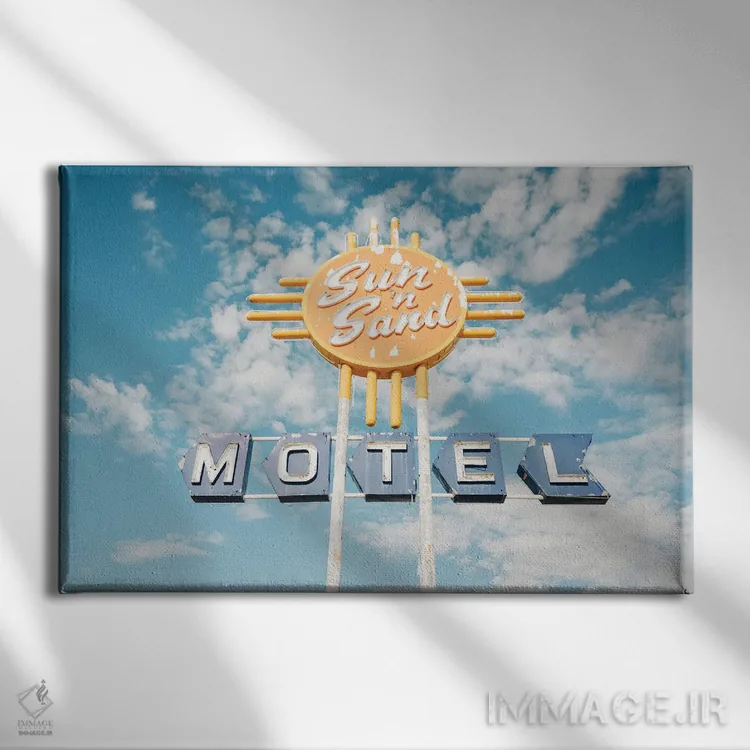 تابلو Route 66,متل سان اند سند، جاده ۶۶ اثر جان بیلوس - نمای روبهرو روی دیوار
