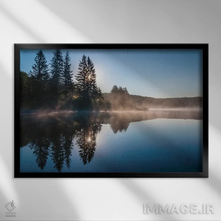 تابلو طلوع سپیده در قله اسپرَوس اثر جان بیلوس - نمای قابدار مشکی