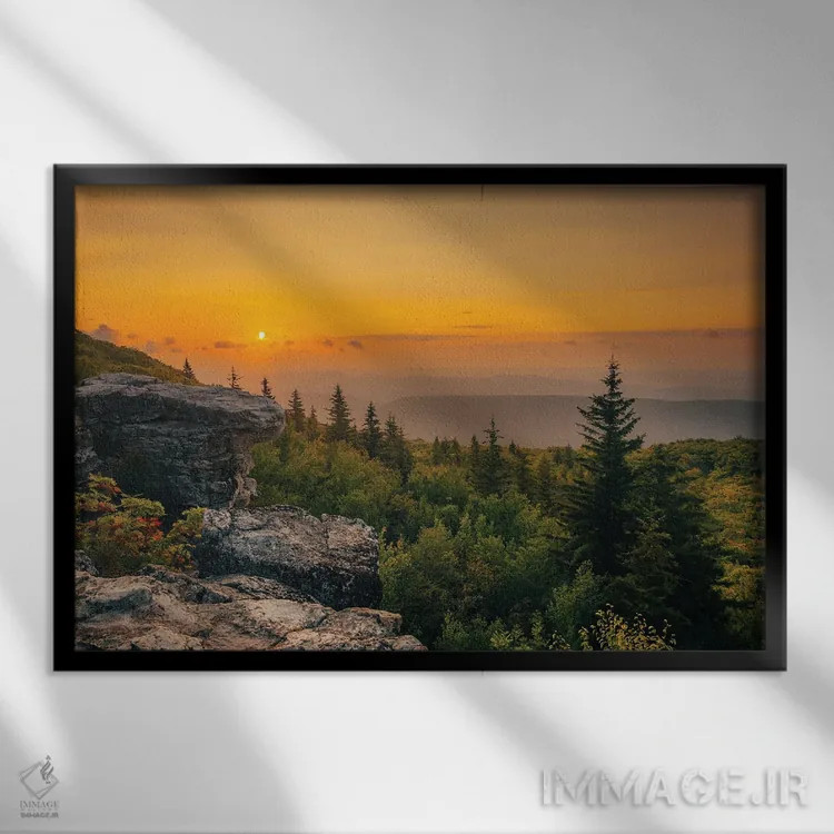 تابلو طلوع بیِر راکس I اثر جان بیلوس - نمای قابدار مشکی