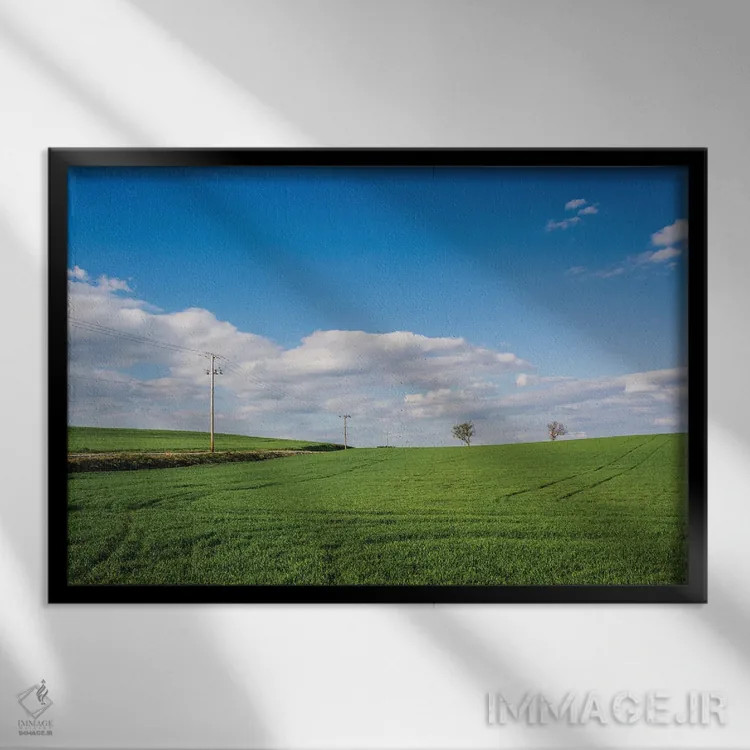 تابلو سبز بزرگ اثر جان بیلوس - نمای قابدار مشکی