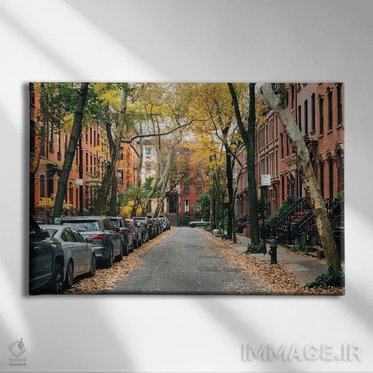 تابلو پاییز محله بروکلین هایتس II اثر جان بیلوس - نمای روبهرو روی دیوار