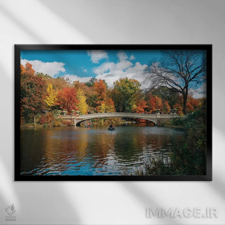 تابلو پل بُو در پاییز I اثر جان بیلوس - نمای قابدار مشکی