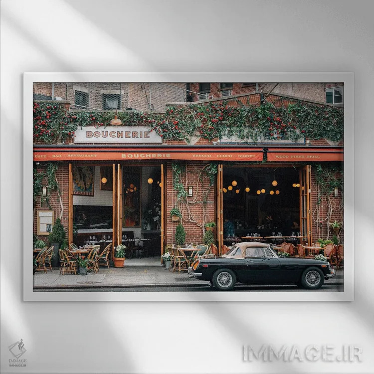 تابلو بوچری (قصابی فرانسوی) اثر جان بیلوس - نمای قابدار سفید