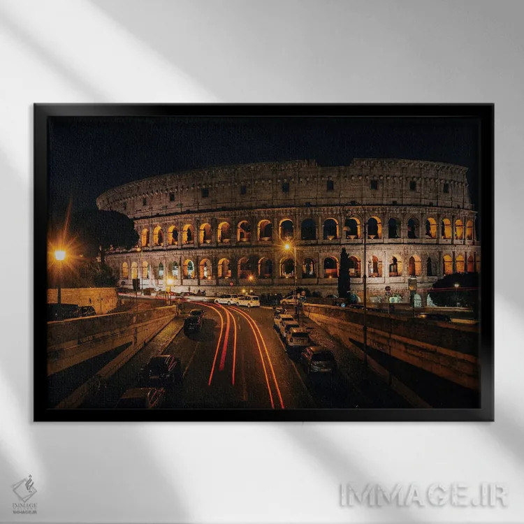 تابلو کولوسئوم V (روم) اثر جان بیلوس - نمای قابدار مشکی