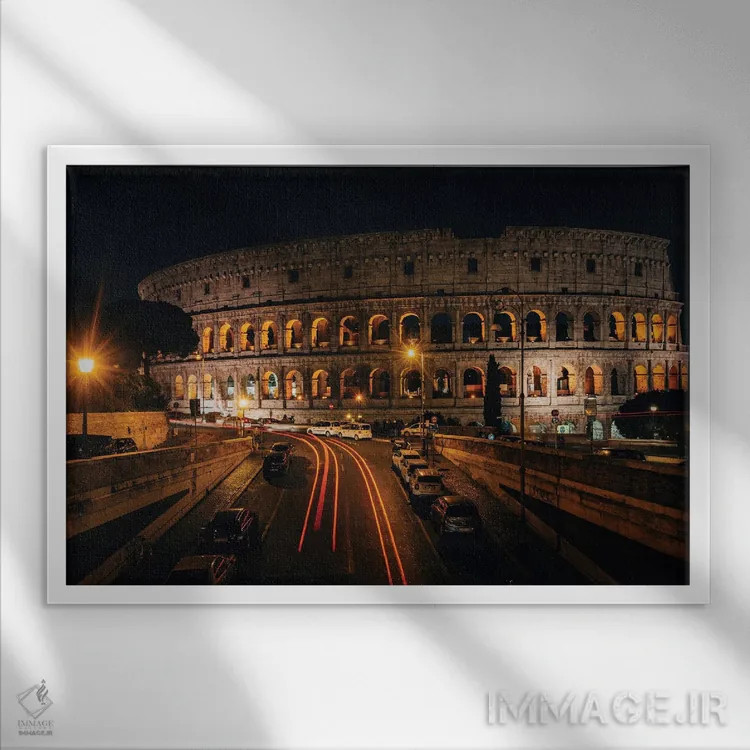 تابلو کولوسئوم V (روم) اثر جان بیلوس - نمای قابدار سفید