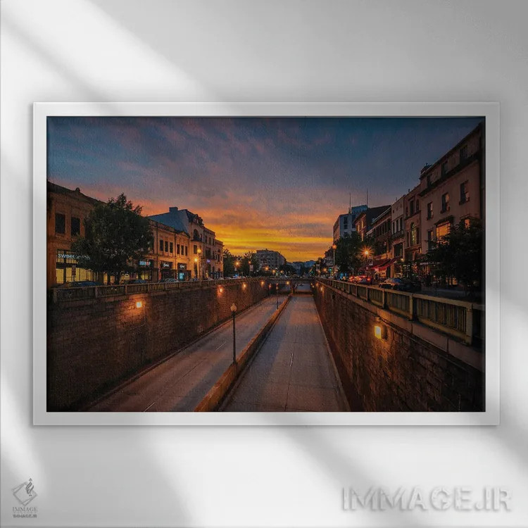 تابلو خیابان کنتیکت I اثر جان بیلوس - نمای قابدار سفید