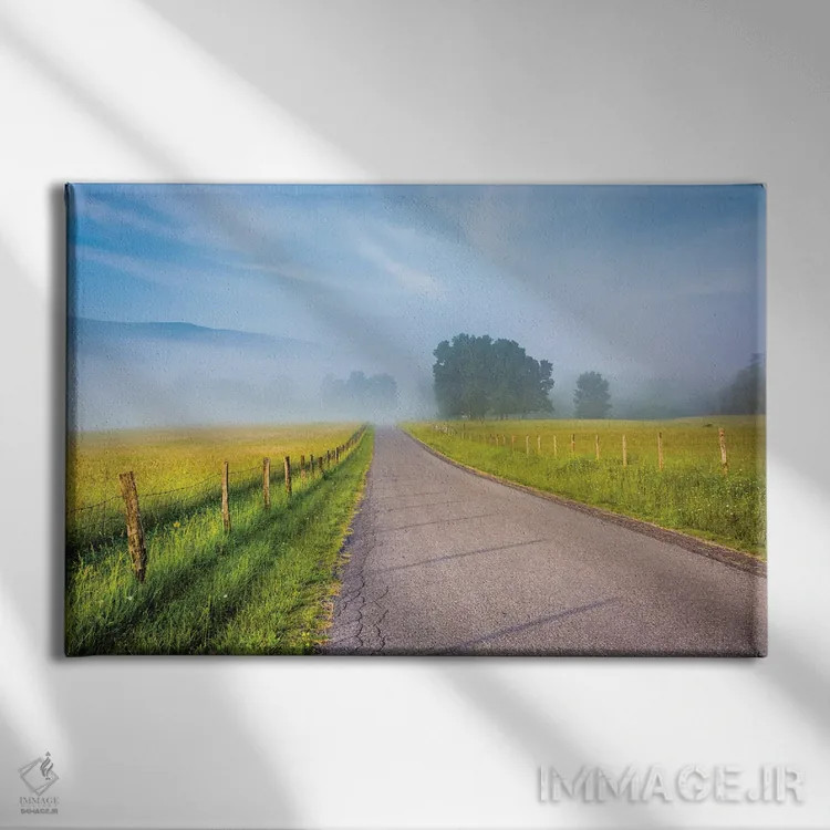 تابلو مه روستایی اثر جان بیلوس - نمای روبهرو روی دیوار