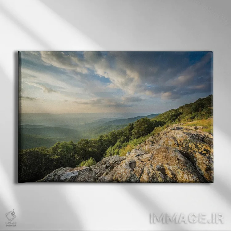 تابلو چشمانداز صخرههای فرانکلین اثر جان بیلوس - نمای روبهرو روی دیوار